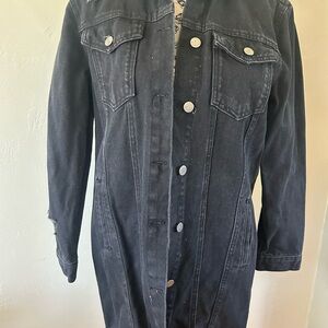 Boohoo Black Longline Denim Jacket